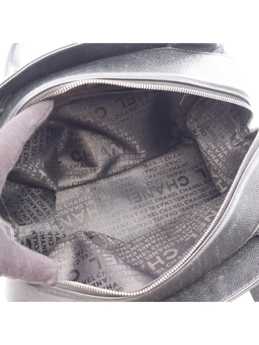 Chanel Tote Bag Choco Bar Black Caviar Leather